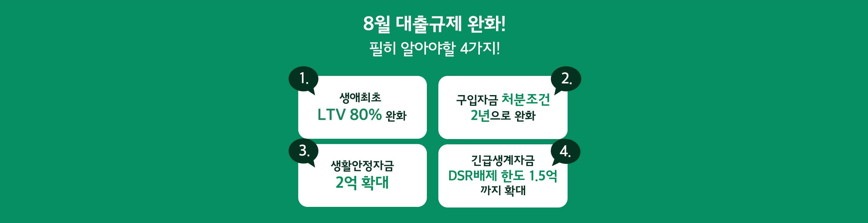8월 대출 규제 완화, 주택담보대출 어떤게 달라졌을까? - 뱅크몰 금융정보