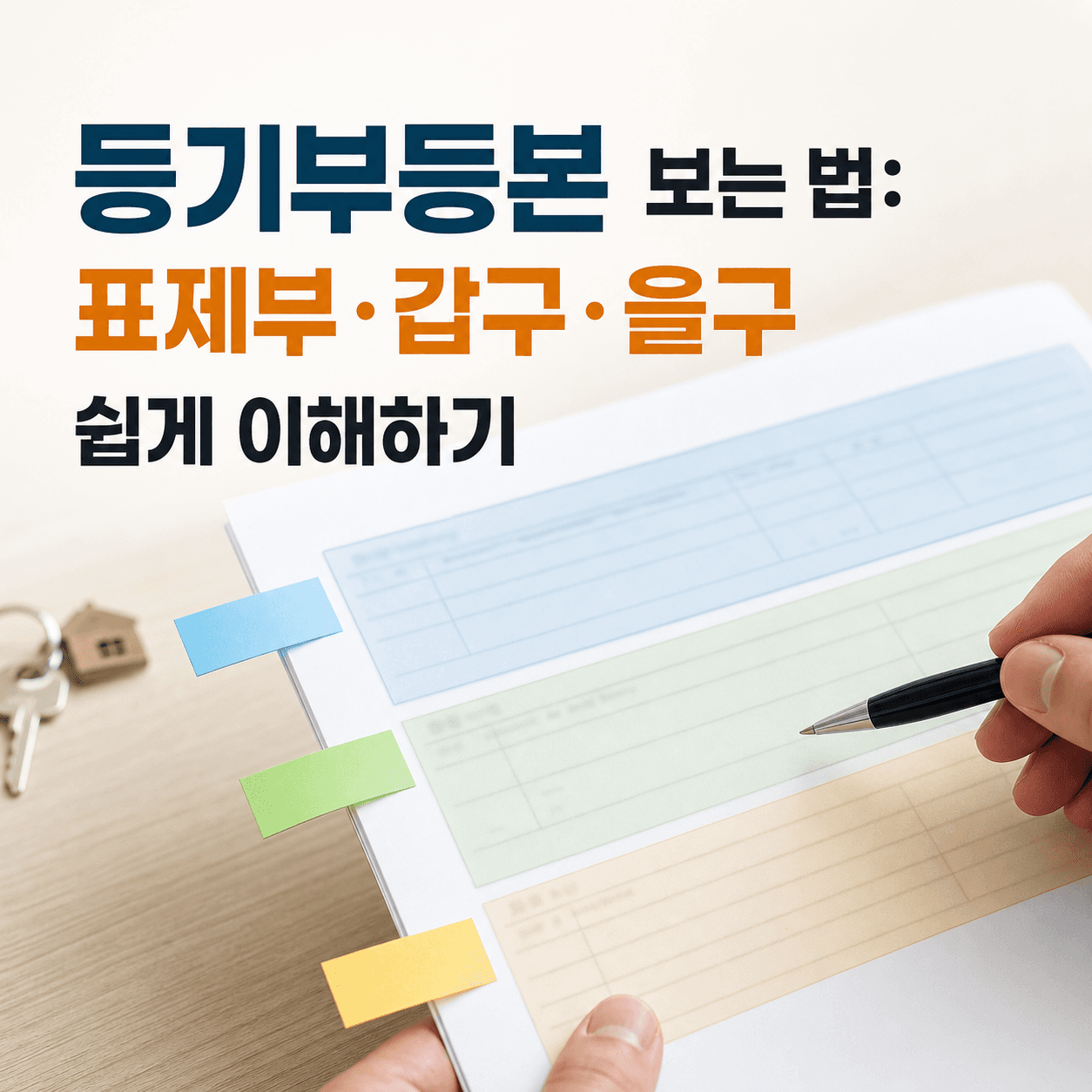 등기부등본 보는 법: 표제부·갑구·을구 쉽게 이해하기 - 뱅크몰 금융정보