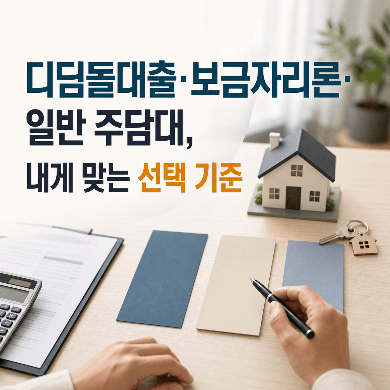 디딤돌대출·보금자리론·일반 주담대, 내게 맞는 선택 기준 - 뱅크몰 금융정보